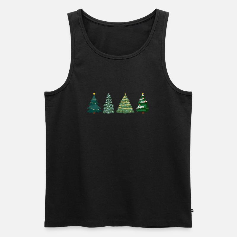 Weihnachtsbäume Geschenkidee - Männer Premium Bio Tank Top - Schwarz