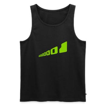 Binary Code Program Language - Men's Premium Organic Tank Top - black - Front - AI Model Male 178 light (178cm)