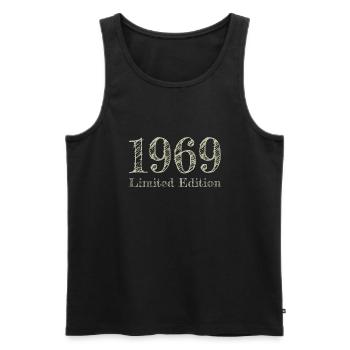 1969 - Débardeur bio Premium Homme - noir - Devant - AI Model Male 178 light (178cm)