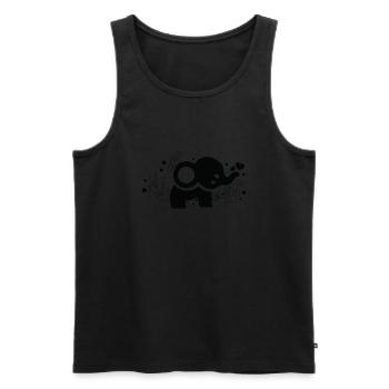 Eléphant noir et blanc - Débardeur bio Premium Homme - noir - Devant - AI Model Male 178 light (178cm)