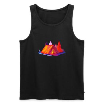 Camping Camp Cadeau Caravane Camping Camper - Débardeur bio Premium Homme - noir - Devant - AI Model Male 178 light (178cm)