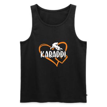Sport Heart Kabaddi - Men's Premium Organic Tank Top - black - Front - AI Model Male 178 light (178cm)