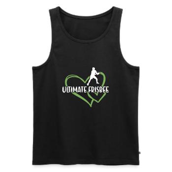 Sport Heart Ultimate Frisbee - Débardeur bio Premium Homme - noir - Devant - AI Model Male 178 light (178cm)