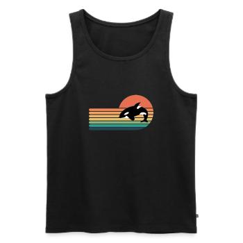Orca Retro Style Men Women Novelty Vintage Funny - Men's Premium Organic Tank Top - black - Front - AI Model Male 178 light (178cm)