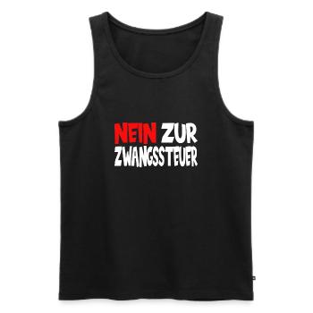 Nein zur Zwangssteuer - Männer Premium Bio Tank Top - Schwarz - Vorne - Michal (187cm)