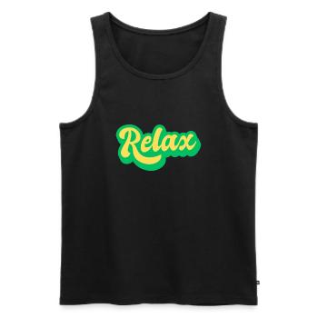 relax - Männer Premium Bio Tank Top - Schwarz - Vorne - AI Model Male 178 light (178cm)