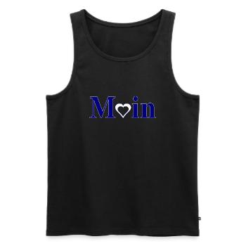 Moin mit weißem Herzchen - Männer Premium Bio Tank Top - Schwarz - Vorne - Michal (187cm)