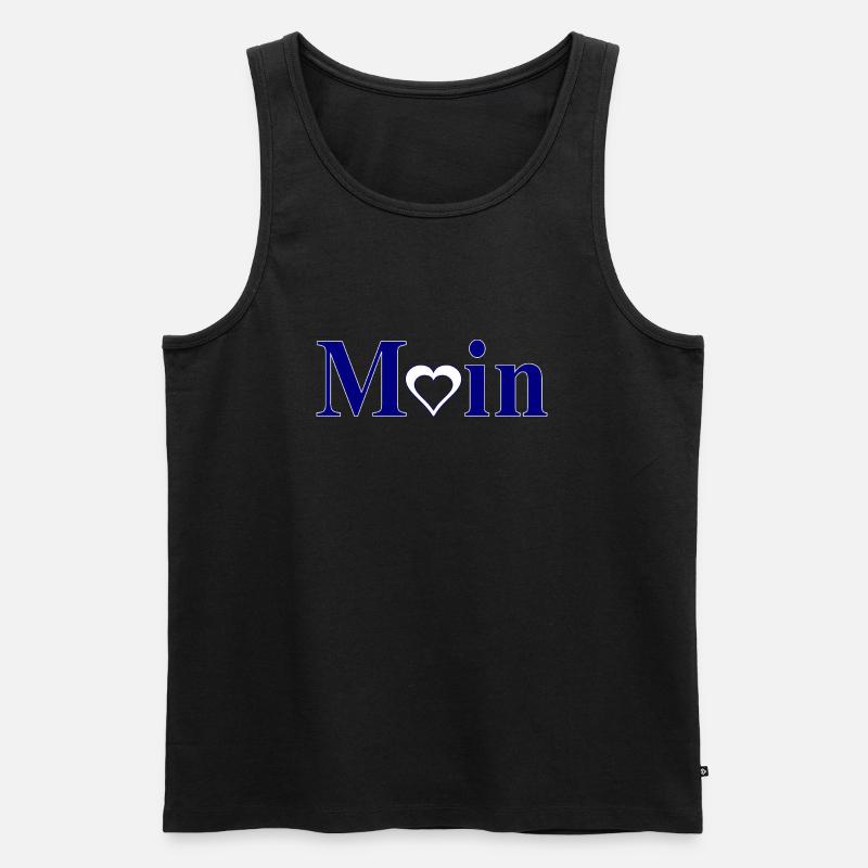 Moin mit weißem Herzchen - Männer Premium Bio Tank Top - Schwarz