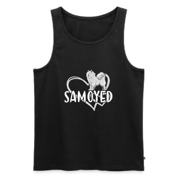 Samoyed Heart - Men's Premium Organic Tank Top - black - Front - AI Model Male 178 light (178cm)