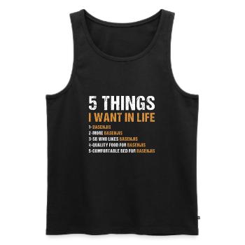 Dog 5 Things I Want In Life Basenji - Men's Premium Organic Tank Top - black - Front - Michal (187cm)