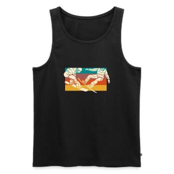Vintage Snowboard - Retro Snowboard Geschenkidee - Männer Premium Bio Tank Top - Schwarz - Vorne - AI Model Male 178 light (178cm)