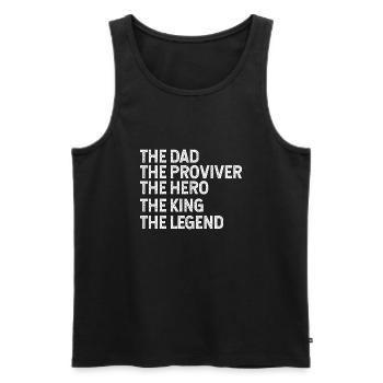 Dad provider hero legend king - Men's Premium Organic Tank Top - black - Front - AI Model Male 178 light (178cm)