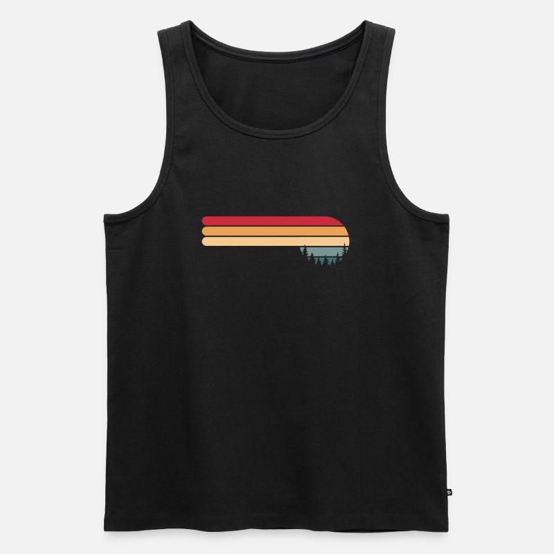 Forest Tree Sunset - Men's Premium Organic Tank Top - black