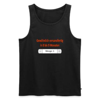 Baby- Babybauch - in 8 bis 9 Monaten - Vers.2 - Männer Premium Bio Tank Top - Schwarz - Vorne - Michal (187cm)