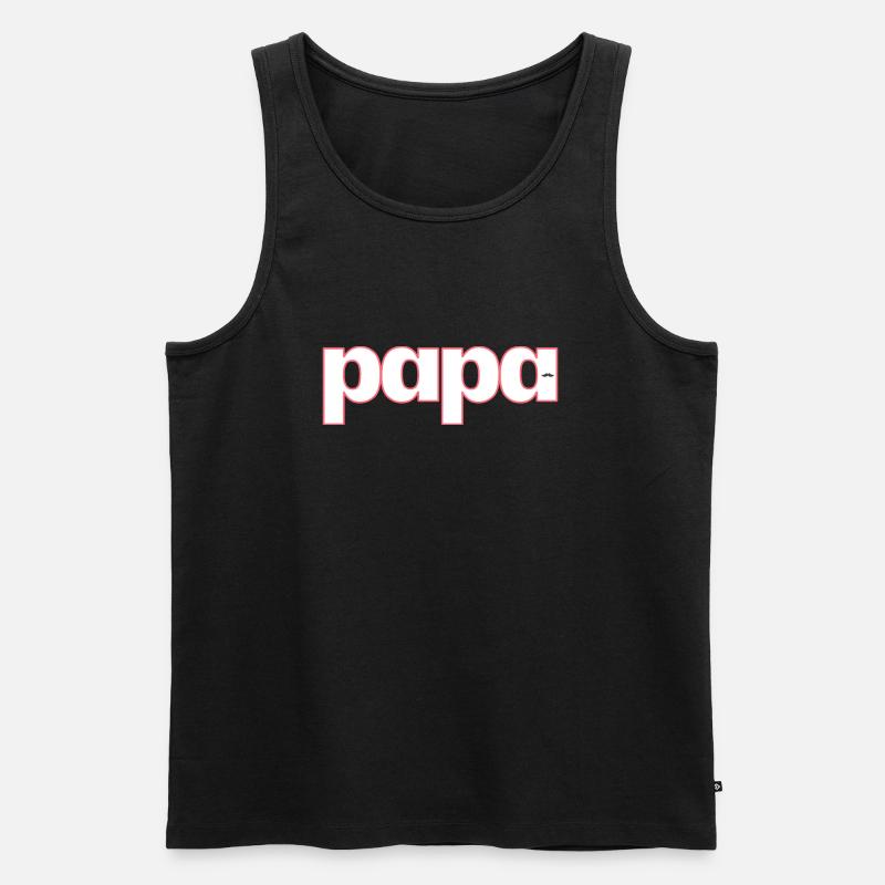 PAPA - Männer Premium Bio Tank Top - Schwarz
