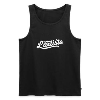 L'Artiste - Débardeur bio Premium Homme - noir - Devant - Michal (187cm)