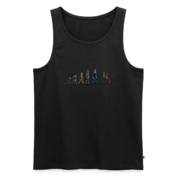 Evolution Guitar Player - Men's Premium Organic Tank Top - black - Front - Michal (187cm)