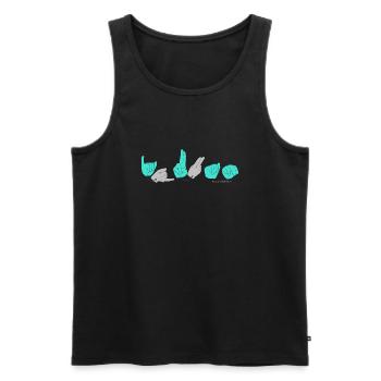 JUAN turquoise - Men's Premium Organic Tank Top - black - Front - AI Model Male 178 light (178cm)