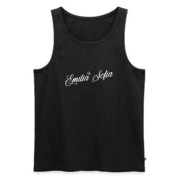 Emilia Name for Women Kids Toddlers - Emilia - Men's Premium Organic Tank Top - black - Front - AI Model Male 178 light (178cm)
