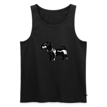 Teckel Dackel - Autocollant Chien de compagnie - Débardeur bio Premium Homme - noir - Devant - AI Model Male 178 light (178cm)