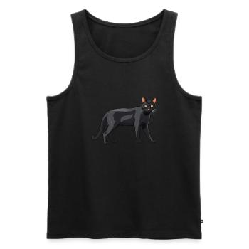 Chat mignon Bombay - Chat Sticker - Débardeur bio Premium Homme - noir - Devant - Michal (187cm)