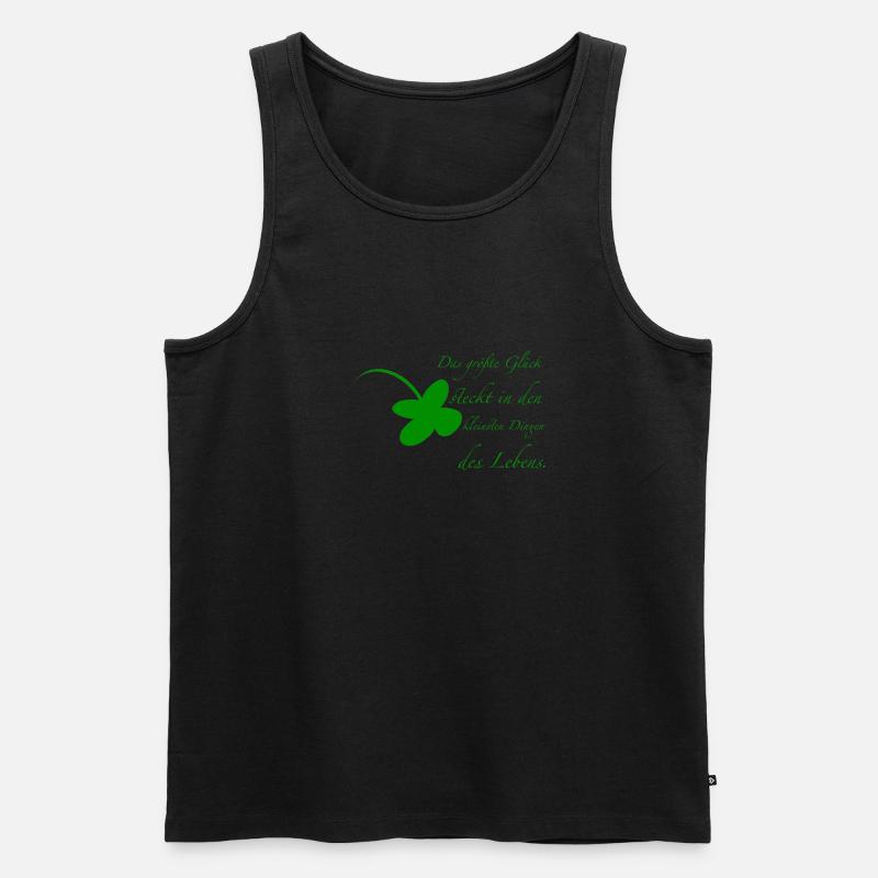 Glück - Männer Premium Bio Tank Top - Schwarz