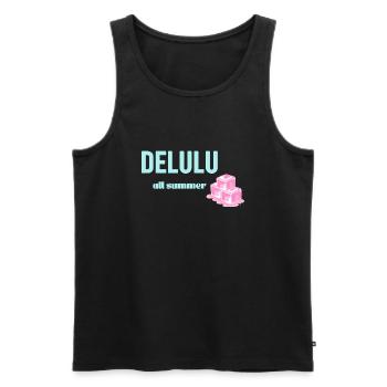 💭 Delulu All Summer – Fantasy Mindset Y2K Soft Gi - Men's Premium Organic Tank Top - black - Front - AI Model Male 178 light (178cm)