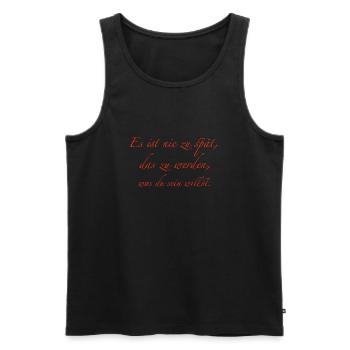 es ist nie zu spät - Männer Premium Bio Tank Top - Schwarz - Vorne - Michal (187cm)