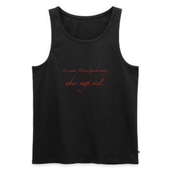 Un homme sage parle peu - Débardeur bio Premium Homme - noir - Devant - AI Model Male 178 light (178cm)