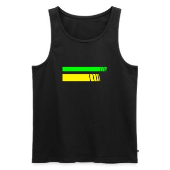 2 Stripes - Männer Premium Bio Tank Top - Schwarz - Vorne - AI Model Male 178 light (178cm)