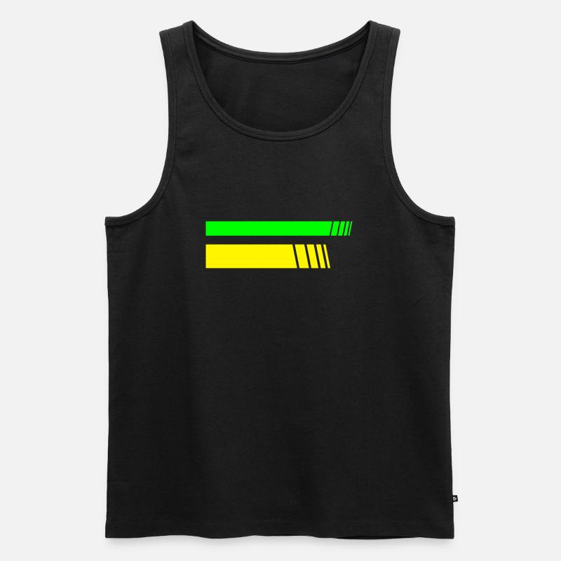 2 Stripes - Männer Premium Bio Tank Top - Schwarz