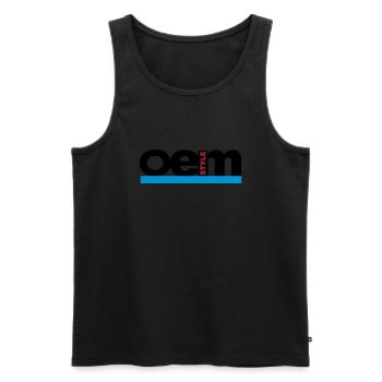 OEM Style - Männer Premium Bio Tank Top - Schwarz - Vorne - AI Model Male 178 light (178cm)