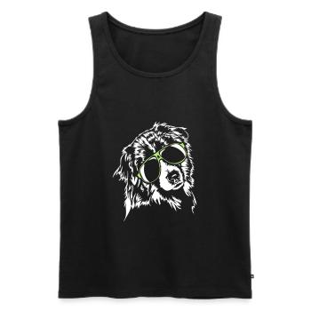 AUSTRALIAN SHEPHERD cool glasses Wilsigns dogs - Men's Premium Organic Tank Top - black - Front - AI Model Male 178 light (178cm)
