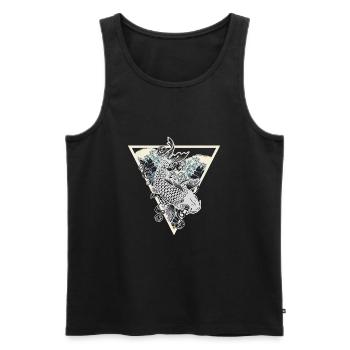 Koi Fish Triangle Japan Water Wave Gift - Men's Premium Organic Tank Top - black - Front - Michal (187cm)