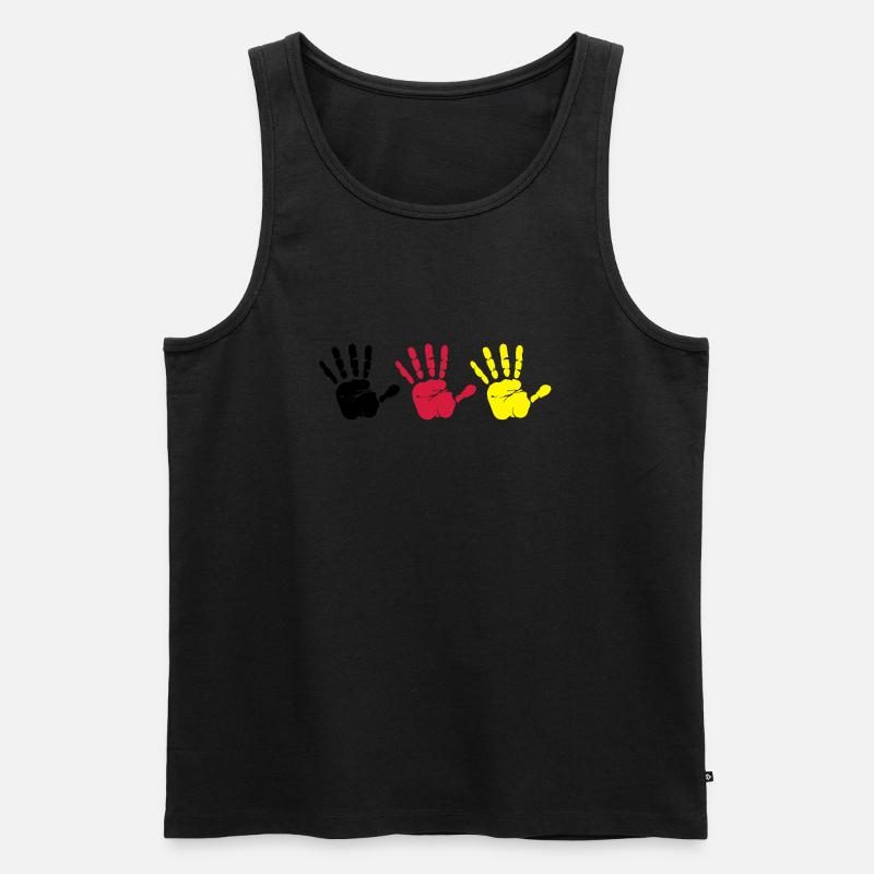 Handabdruck Trio - Männer Premium Bio Tank Top - Schwarz