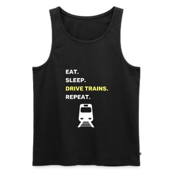 Train leader train funny saying - Men's Premium Organic Tank Top - black - Front - Michal (187cm)