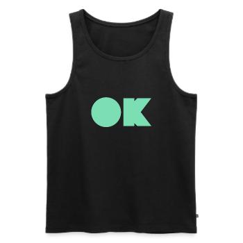 OK KPOP - Men's Premium Organic Tank Top - black - Front - AI Model Male 178 light (178cm)