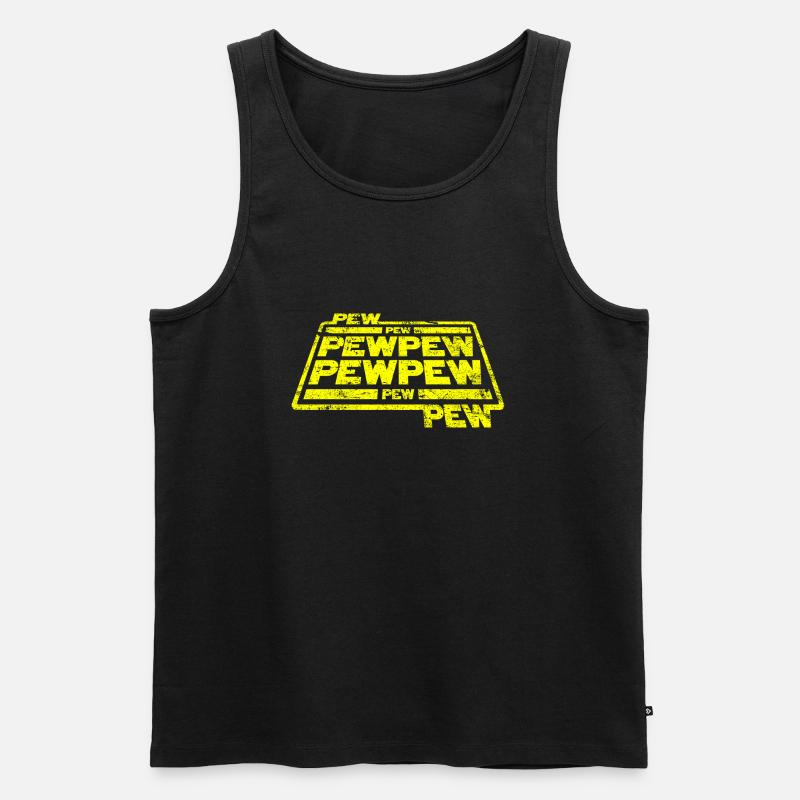 Pew Pew Pew - Männer Premium Bio Tank Top - Schwarz