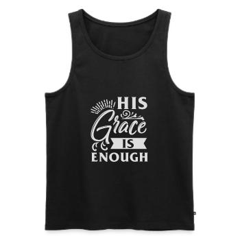 Christian saying - Men's Premium Organic Tank Top - black - Front - AI Model Male 178 light (178cm)
