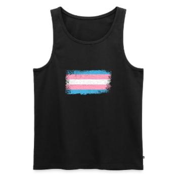 Transgender Flag - Men's Premium Organic Tank Top - black - Front - AI Model Male 178 light (178cm)