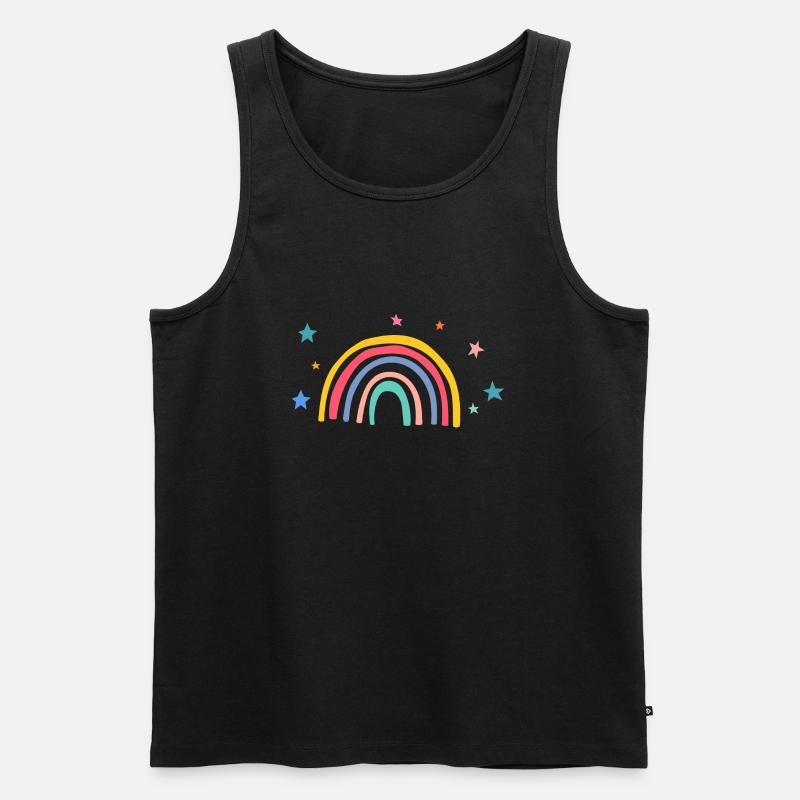 Regenbogen - Männer Premium Bio Tank Top - Schwarz