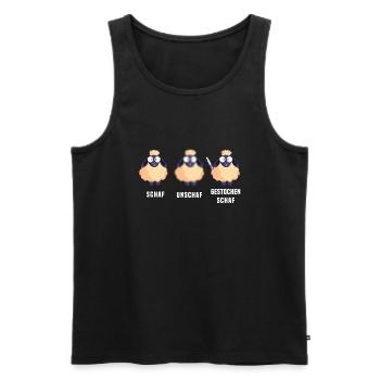 Schaf Unschaf Gestochen Schaf - Männer Premium Bio Tank Top - Schwarz - Vorne - AI Model Male 178 light (178cm)