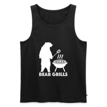 Bear Grills, Bär grillen Party Bier Survivor - Männer Premium Bio Tank Top - Schwarz - Vorne - Michal (187cm)