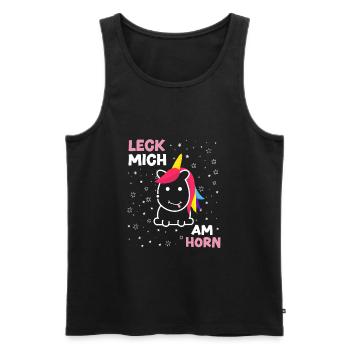 Einhorn - Männer Premium Bio Tank Top - Schwarz - Vorne - Michal (187cm)