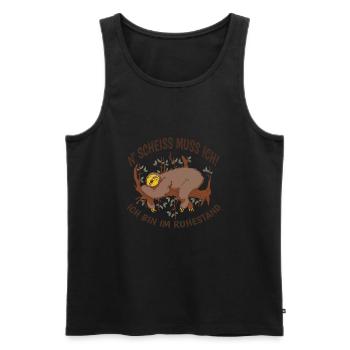 N' Scheiss Muss Ich Ich Bin Im Ruhestand Faultier - Männer Premium Bio Tank Top - Schwarz - Vorne - Michal (187cm)