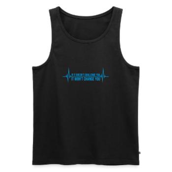 Workout Fitness Motivation Zitat - Männer Premium Bio Tank Top - Schwarz - Vorne - Michal (187cm)