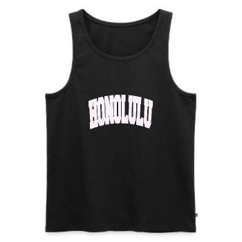 HONOLULU College - Männer Premium Bio Tank Top - Schwarz - Vorne - Michal (187cm)