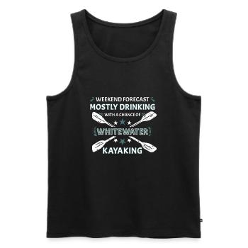 Weekend Forecast Drinking And Whitewater Kayaking - Männer Premium Bio Tank Top - Schwarz - Vorne - Michal (187cm)