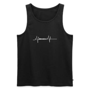 Clarinet Heartbeat - Men's Premium Organic Tank Top - black - Front - AI Model Male 178 light (178cm)