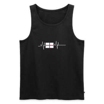 England Flagge Herzschlag - Männer Premium Bio Tank Top - Schwarz - Vorne - AI Model Male 178 light (178cm)